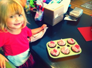 Lucy loves Circus Animal Cookie Cupcakes!