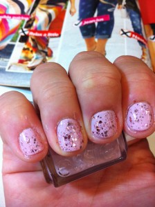 Whatcha'  Wearin' Wednesday? Pretty in Pink Glitter Mani