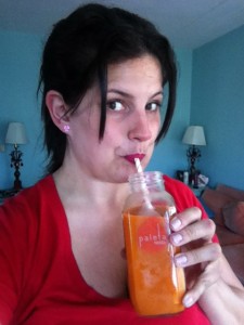Made it fun by sipping the Carrot Cocktail with my orange & white paper straw!