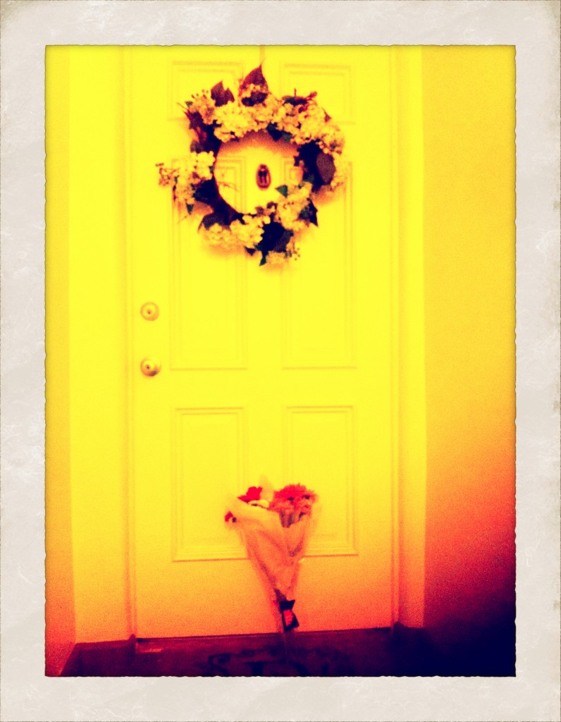 Surprise! Flowers at my door!