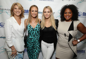 Katrina Gay, Catt Sadler, Morgan Stewart and Tiffani Carter at the NAMI #stigmafree lunch sponsored by hope & grace fund  *Photo by Eric Charbaneou