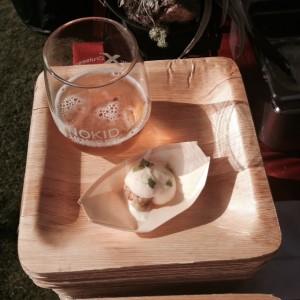 Gastropub's heavenly Venus Clams with Tabasco Butter and Reyes Blue Mousse…and beer!! The beer would be Noble Ale Works Spicoli