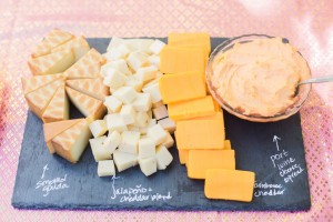Sliced & cut Hickory Farms cheeses with Port Wine these spread