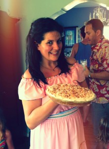 BF and my Avocado Pie with Toasted Coconut and Tequila Whipped Cream