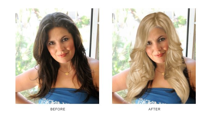BeautyFrosting: BEFORE (brunette) and AFTER (baby blonde)