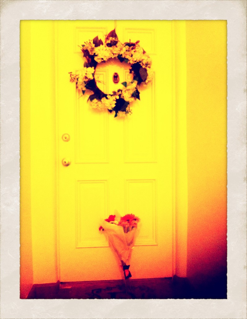 Surprise! Flowers at my door! Surprise! Flowers at my door!
